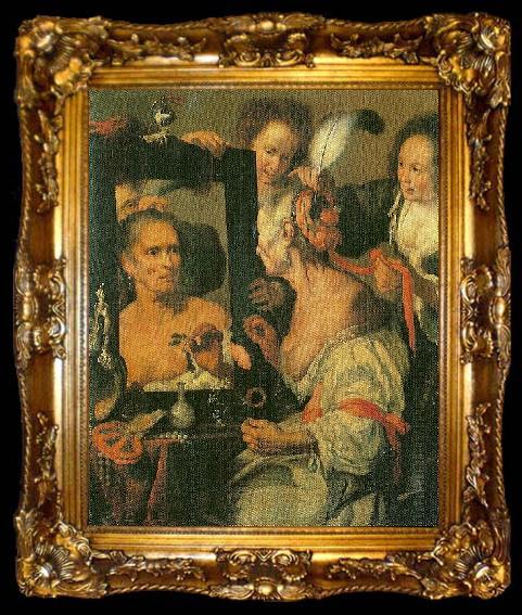 framed  Bernardo Strozzi Die eitle Alte, ta009-2